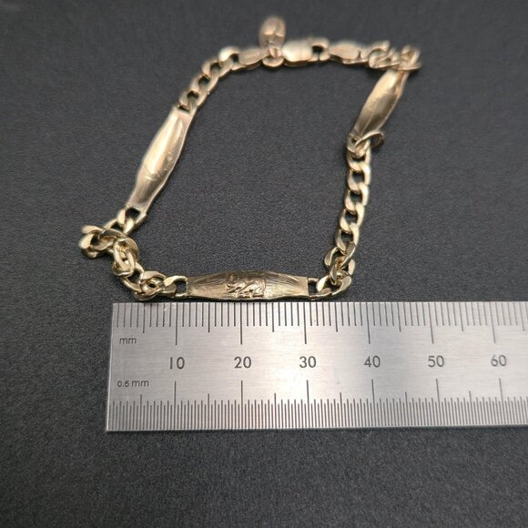 7.5 Inch 14k Gold Filled Elephant Animal Chain Bracelet A7234 - Picture 5 of 6